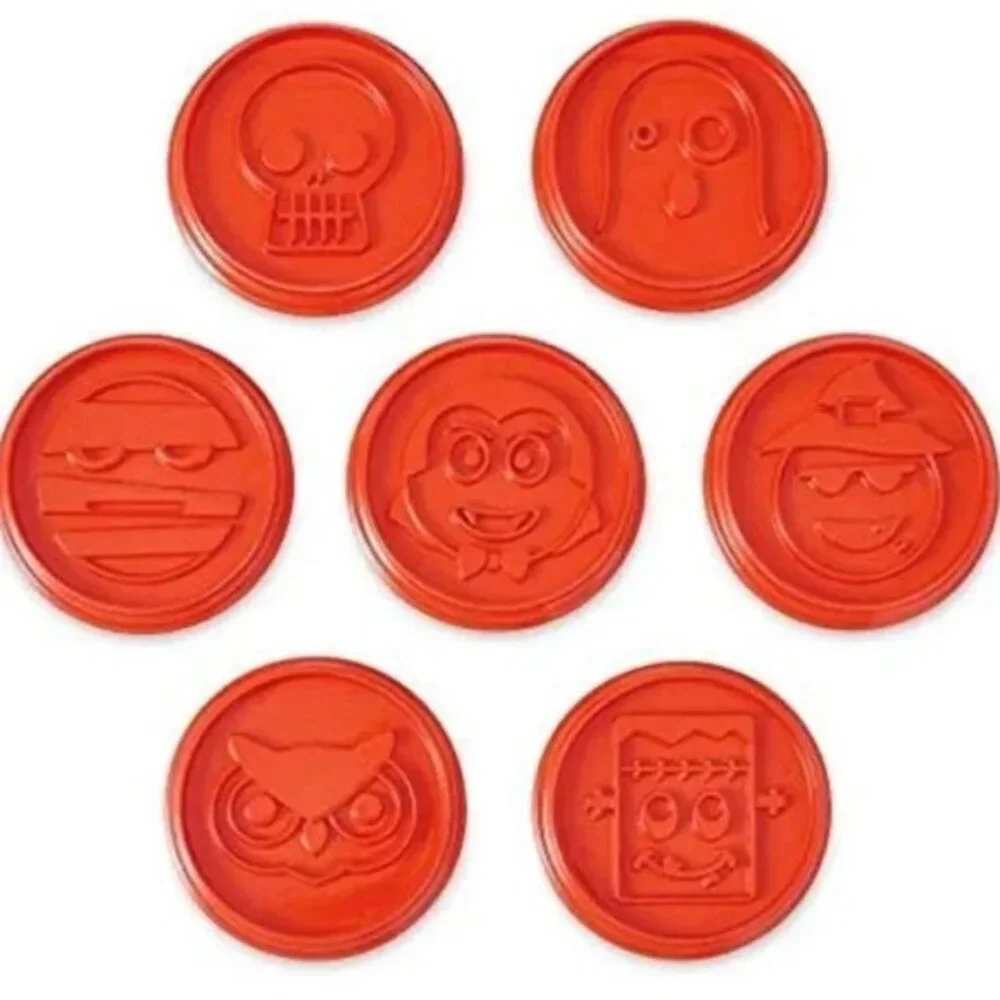 Pampered Chef Set of 7 Orange Round 3.5